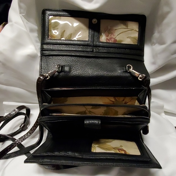 Brighton Bags Brighton Brown And Black Leather Organizer Purse